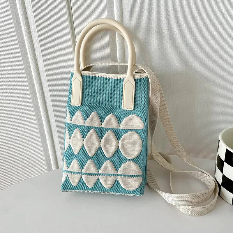 Love Mini Knit Shoulder Crossbody Bag - Bellarte Enchanté Love Mini Knit Shoulder Crossbody Bag